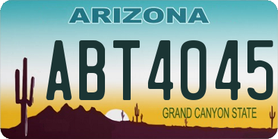 AZ license plate ABT4045