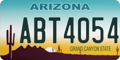 AZ license plate ABT4054