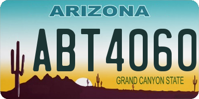 AZ license plate ABT4060