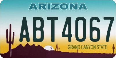 AZ license plate ABT4067