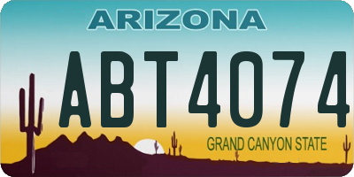 AZ license plate ABT4074