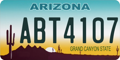 AZ license plate ABT4107