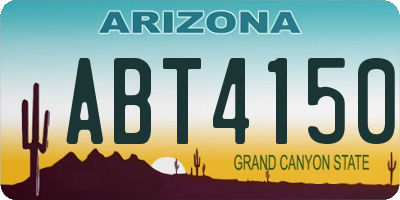 AZ license plate ABT4150
