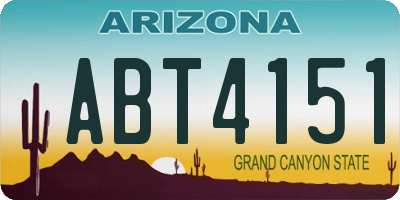 AZ license plate ABT4151