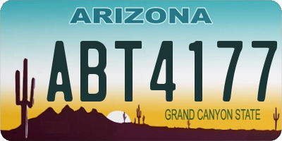 AZ license plate ABT4177