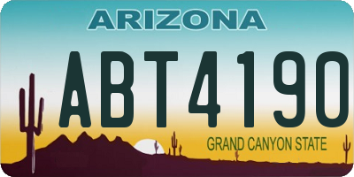 AZ license plate ABT4190