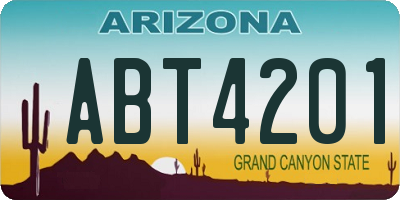 AZ license plate ABT4201