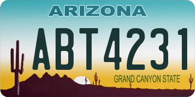 AZ license plate ABT4231