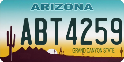 AZ license plate ABT4259