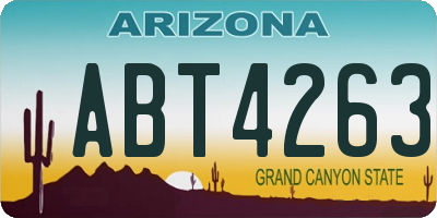 AZ license plate ABT4263