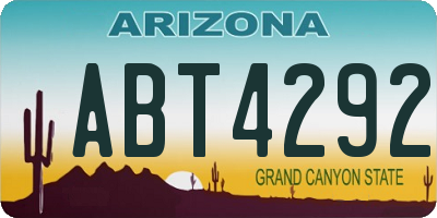 AZ license plate ABT4292