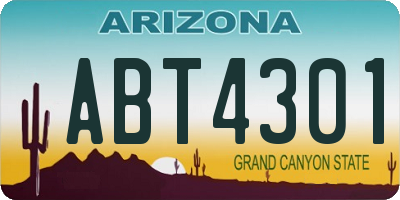 AZ license plate ABT4301
