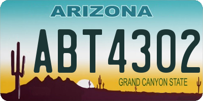AZ license plate ABT4302