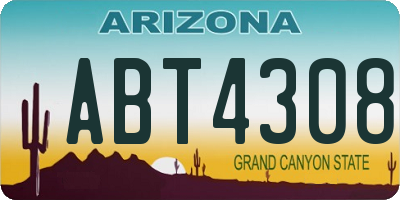 AZ license plate ABT4308