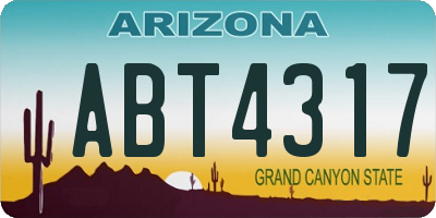 AZ license plate ABT4317