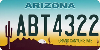 AZ license plate ABT4322