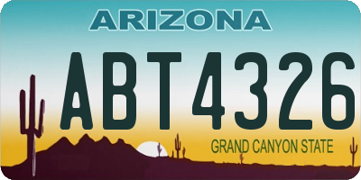 AZ license plate ABT4326