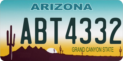 AZ license plate ABT4332