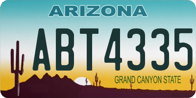 AZ license plate ABT4335