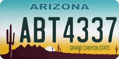 AZ license plate ABT4337