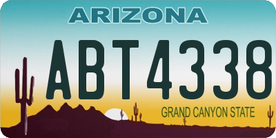 AZ license plate ABT4338