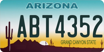 AZ license plate ABT4352