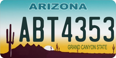 AZ license plate ABT4353