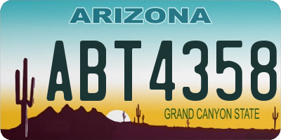 AZ license plate ABT4358