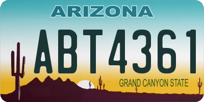AZ license plate ABT4361