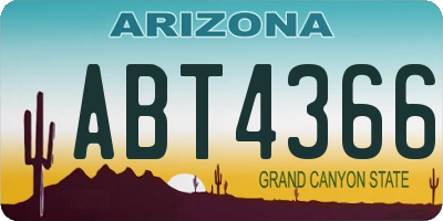 AZ license plate ABT4366