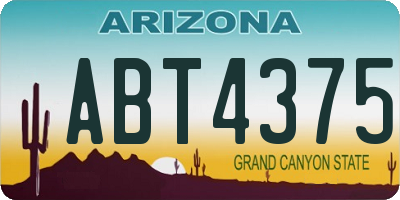 AZ license plate ABT4375