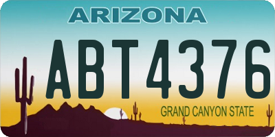 AZ license plate ABT4376