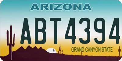AZ license plate ABT4394