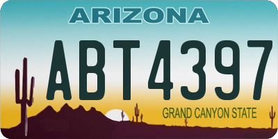 AZ license plate ABT4397