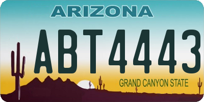 AZ license plate ABT4443