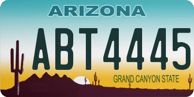 AZ license plate ABT4445