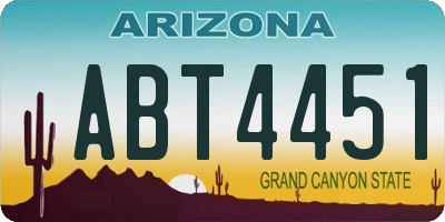 AZ license plate ABT4451