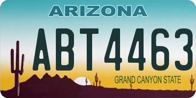 AZ license plate ABT4463