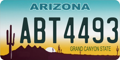AZ license plate ABT4493