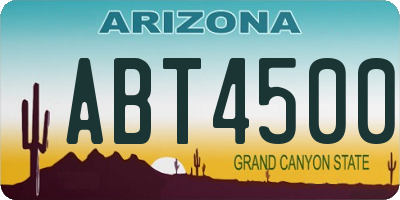 AZ license plate ABT4500