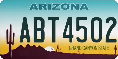 AZ license plate ABT4502