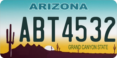 AZ license plate ABT4532