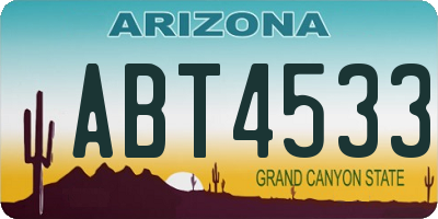 AZ license plate ABT4533