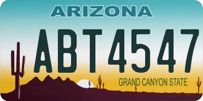 AZ license plate ABT4547