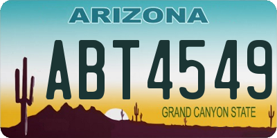 AZ license plate ABT4549