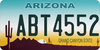 AZ license plate ABT4552