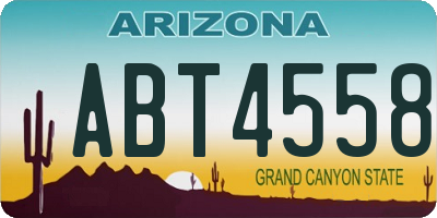 AZ license plate ABT4558