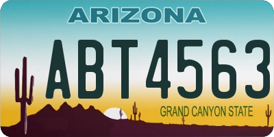 AZ license plate ABT4563