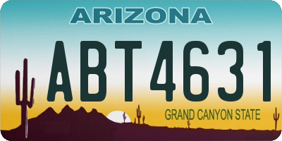 AZ license plate ABT4631