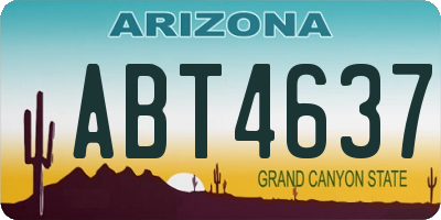 AZ license plate ABT4637
